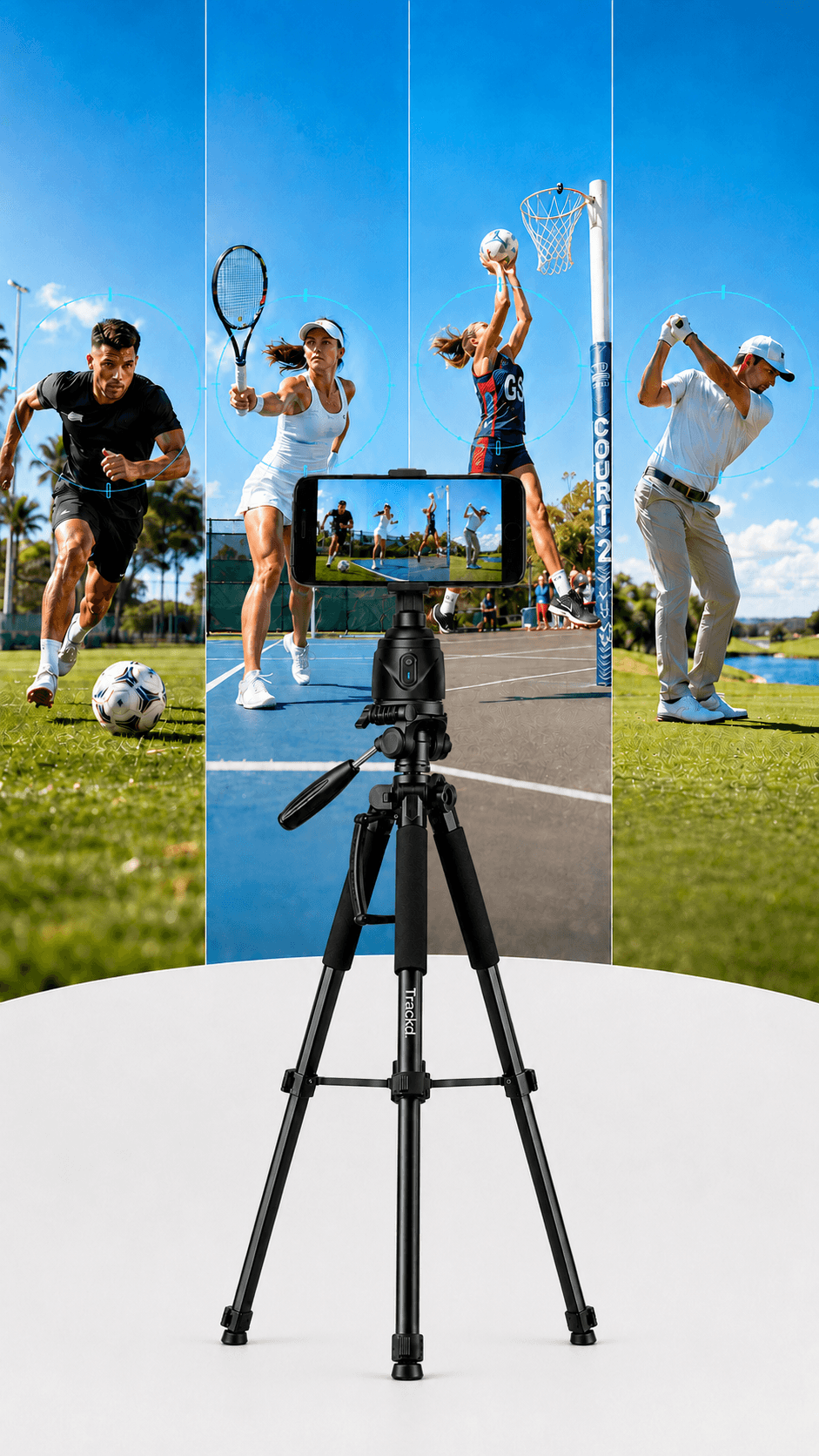 Trackd auto-tracking athletes across tennis, netball, soccer and golf